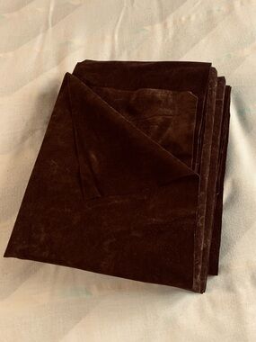 Large Leather Fabric piece approx 74” x 58” Soft Supple Very Dark Brown yardage
